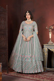Pista Thread Embroidery With Zarkan And Mirror Work Elegance Gown - women's fashion mart