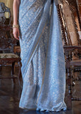Aqua Blue Light Weight Linen Saree