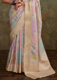Off White Soft Silk Saree With Digital Print