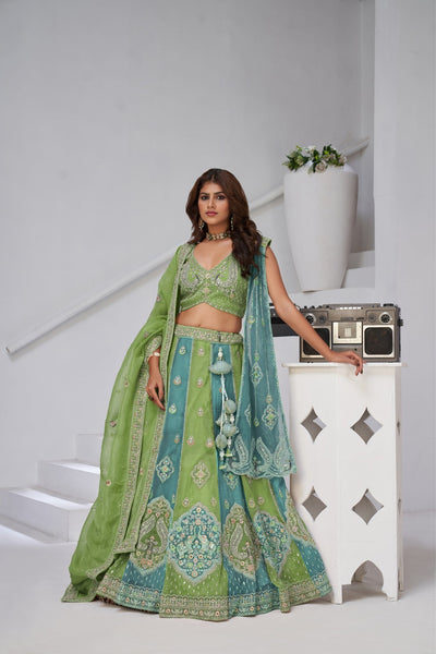 Ethereal Harmony  Double Layered Dupatta Bridal Lehenga