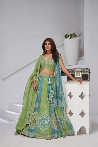 Ethereal Harmony  Double Layered Dupatta Bridal Lehenga