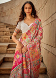 Beautiful Pearl White Woven Kashmiri Jamewar Saree