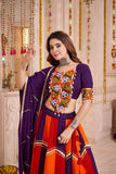 Designer Navratri Lehenga Choli With Handmade Ribbon And Mirror Work Dupatta