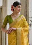 Cyber Yellow Woven Patola Silk Saree