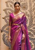 New Years Edit: Purple And Gold Woven Kanjivaram Saree