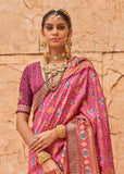Delight Pink Printed Patola Silk Saree