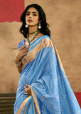 Angel Blue Woven Patola Silk Saree