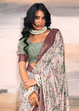 Mauve Purple Light Weight Cotton Silk Saree With Digital Print
