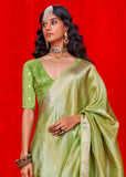 Delight Green Woven Banarasi Tissue Silk Saree