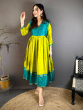 Classic Soft Kota Crepe V Collar Neck Gown