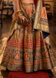 Beautiful Red And Blue Designer Lehenga Set