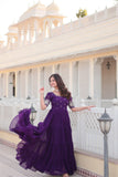 Embroidered Sequins Work Designer Women Gown - women's fashion mart