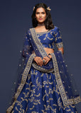 Princess Blue Georgette Embroidered Lehenga With Net Dupatta