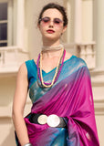 Fuchsia Purple Woven Banarasi Silk Saree