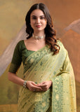 Herbal Green Woven Cotton Jamdani Saree
