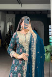 Stylish Pure Rayon Women Embroidered Suit Set With Dupatta