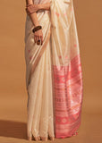 Classy White Woven Banarasi Silk Saree