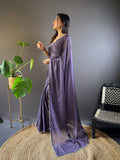 Lavender Frost Rangoli Silk Saree  women's fashion mart
