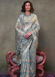 Silver Grey Woven Banarasi Mulmul Cotton Jamdani Saree