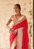 Bridal Red Woven Banarasi Soft Silk Saree