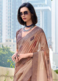 Tulipwood Purple Woven Banarasi Printed Silk Saree