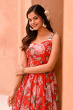 Stylish Sweetheart Neckline Organza Dress - women's fashion mart