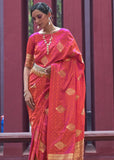 Bridal Red Banarasi Woven Satin Silk Saree