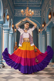 Jacket Stylish Designer Embroidered With Mirror Work Navratri Chaniya Choli - women's fashion mart