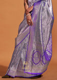 Deep Purple Woven Kanjivaram Silk Saree