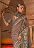 Fossil Grey Madhubani Printed Saree