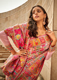 Gajari Pink Woven Kashmiri Jamewar Saree