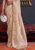 Classic Beige Banarasi Katan Silk Saree