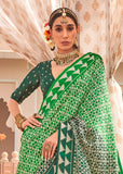 Classic Green Printed Bandhini Patola Silk Saree