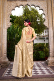Gold Tissue Saree with Zari Weaving Explore Acriine Ethnic Collection