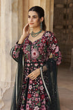 Black Indowestern Heavy  Resham Embroidered Anarkali And Lehenga Set - women's fashion mart