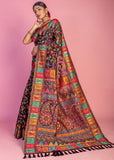 Black And Multicolor Woven Kashmiri Jamewar Silk Saree