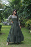Elevate Style With Embroidery Zari Sequins-Work Designer Gowns -WOMEN FASHION Purple / M women's fashion mart