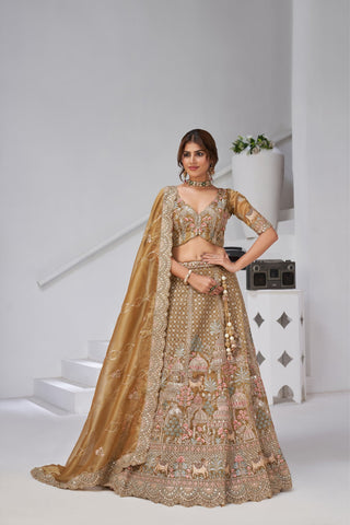 Divine Grandeur Royal Raw Silk Bridal Lehenga