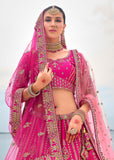 Wedding Pink Heavy Embroidered Designer Lehenga