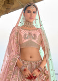 Blush Pink Heavy Embroidered Designer Lehenga
