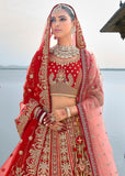 Crimson Red Heavy Embroidered Designer Lehenga