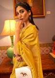 Aureolin Yellow Dual Tone Kanjivaram Silk Saree