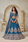 Crimson Elegance Minimalist Peacock And Leaf Motif Bridal Lehenga