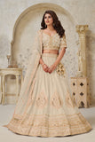 Crimson Elegance Minimalist Peacock And Leaf Motif Bridal Lehenga