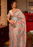 String Beige Woven Kashmiri Floral Jaal Silk Saree