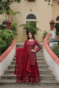Georgette Sequins Thread Embroidered Work Women Suit Set - women's fashion mart