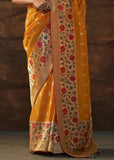 Bronze Orange Woven Paithani Banarasi Soft Silk Saree