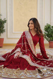 Beautiful Elegance Of Premium Designer Readymade Gown With Dupatta Set -WOMEN FASHION M women's fashion mart