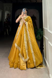 Goldie Sequins With Tread Embroidered Golden Lehenga Choli - women's fashion mart