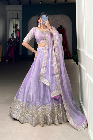 Burberry Silk Designer Sequins Embroidery Work Wedding Lehenga Choli - women's fashion mart